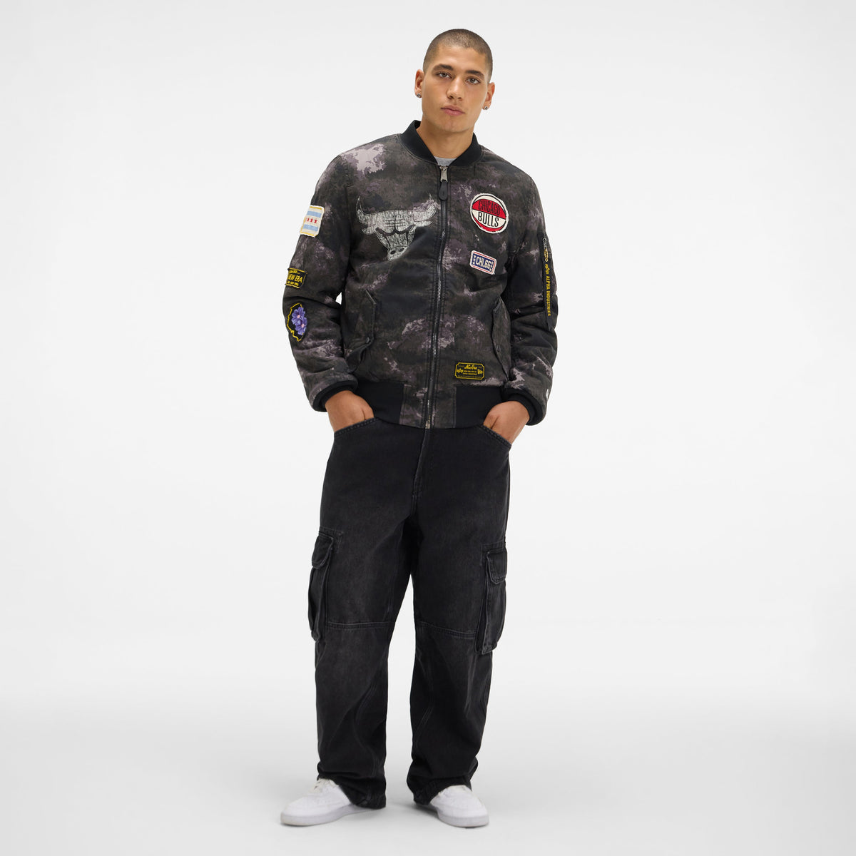 Alpha Industries x Minnesota Timberwolves Black Camo MA-1 Bomber Jacket