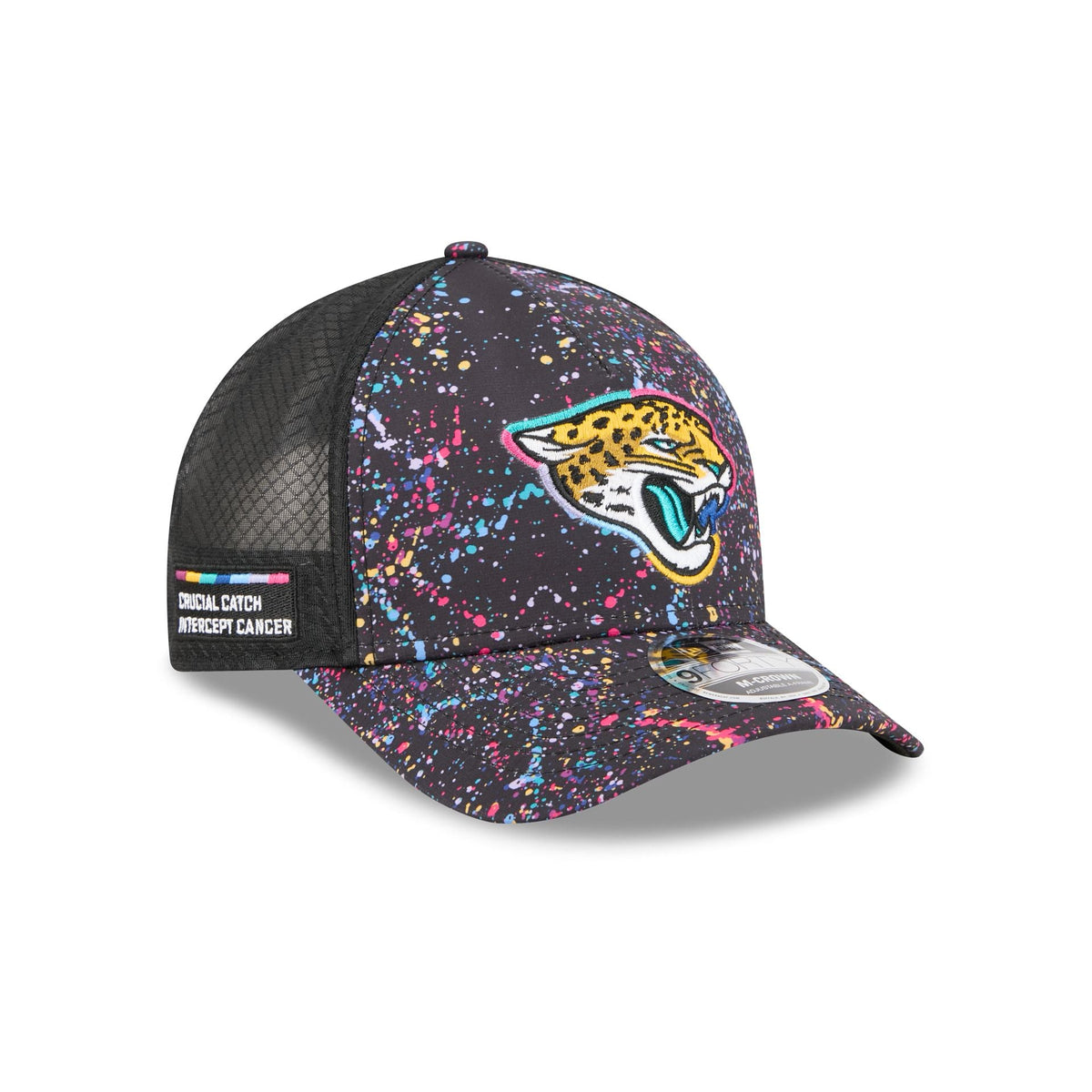 Jacksonville Jaguars 2025 Crucial Catch 9FORTY M-Crown A-Frame Trucker Hat
