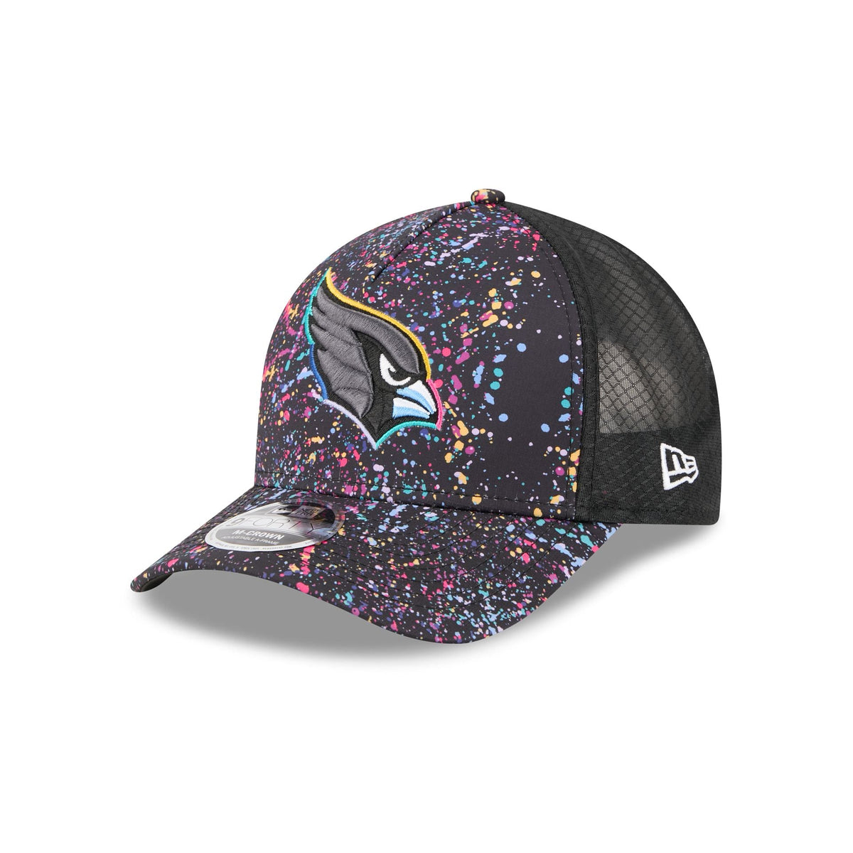 Arizona Cardinals 2025 Crucial Catch 9FORTY M-Crown A-Frame Trucker Hat