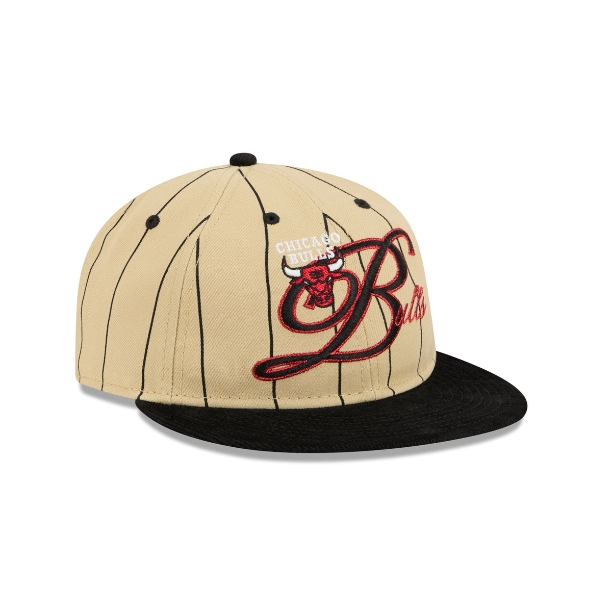 Chicago Bulls Pinstripe Script Retro Crown 9FIFTY Adjustable Hat