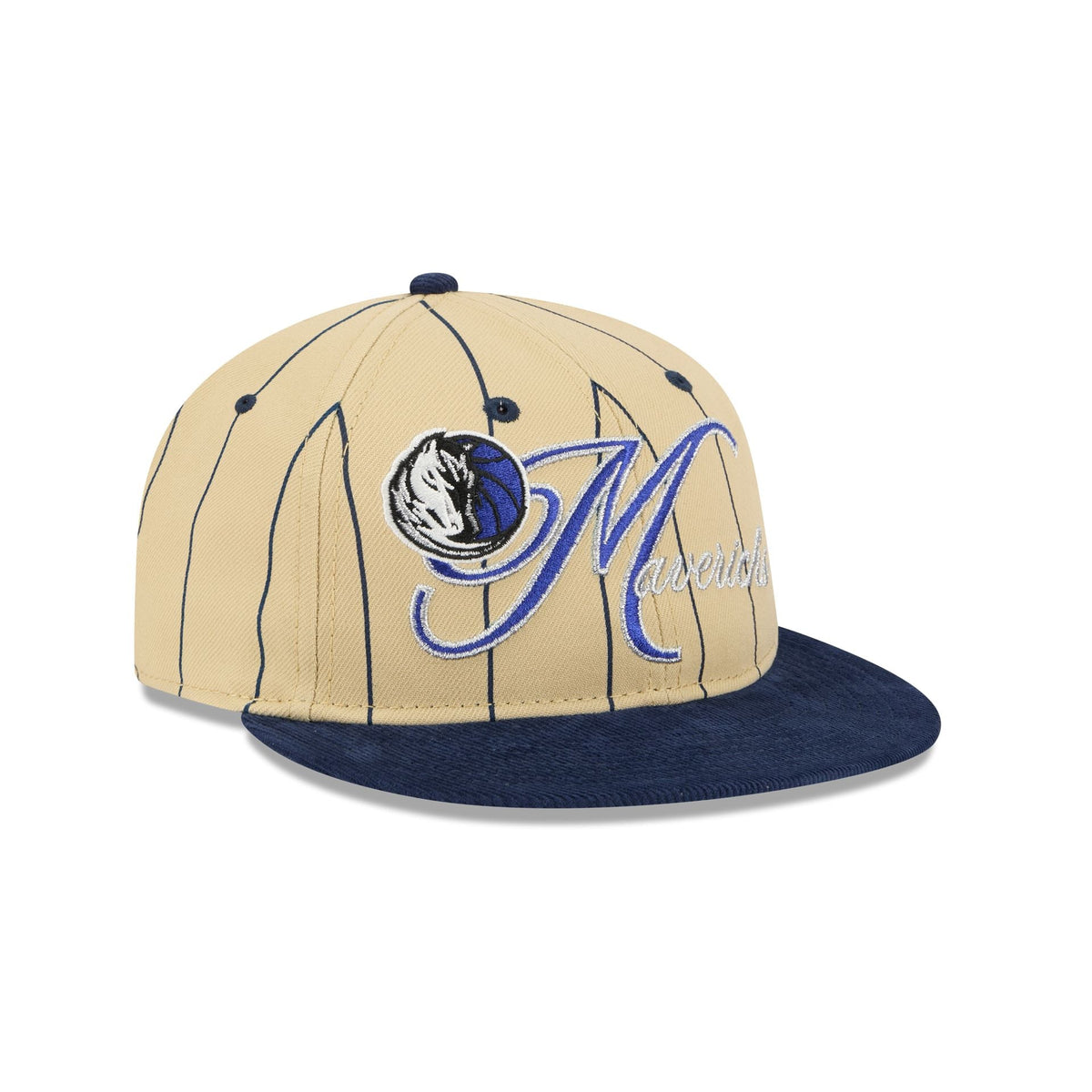 Dallas Mavericks Pinstripe Script Retro Crown 9FIFTY Adjustable Hat