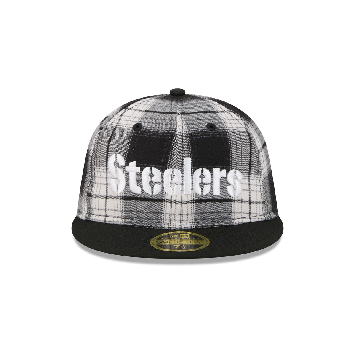 Pittsburgh Steelers Grunge Plaid Retro Crown 59FIFTY Fitted Hat