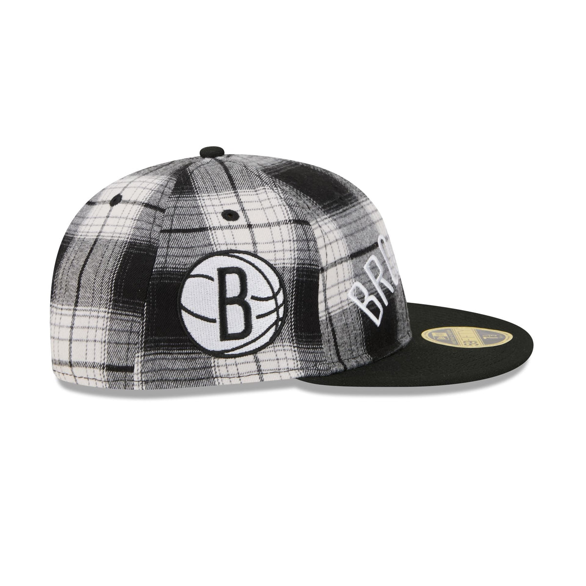 Brooklyn Nets Grunge Plaid Retro Crown 59FIFTY Fitted Hat