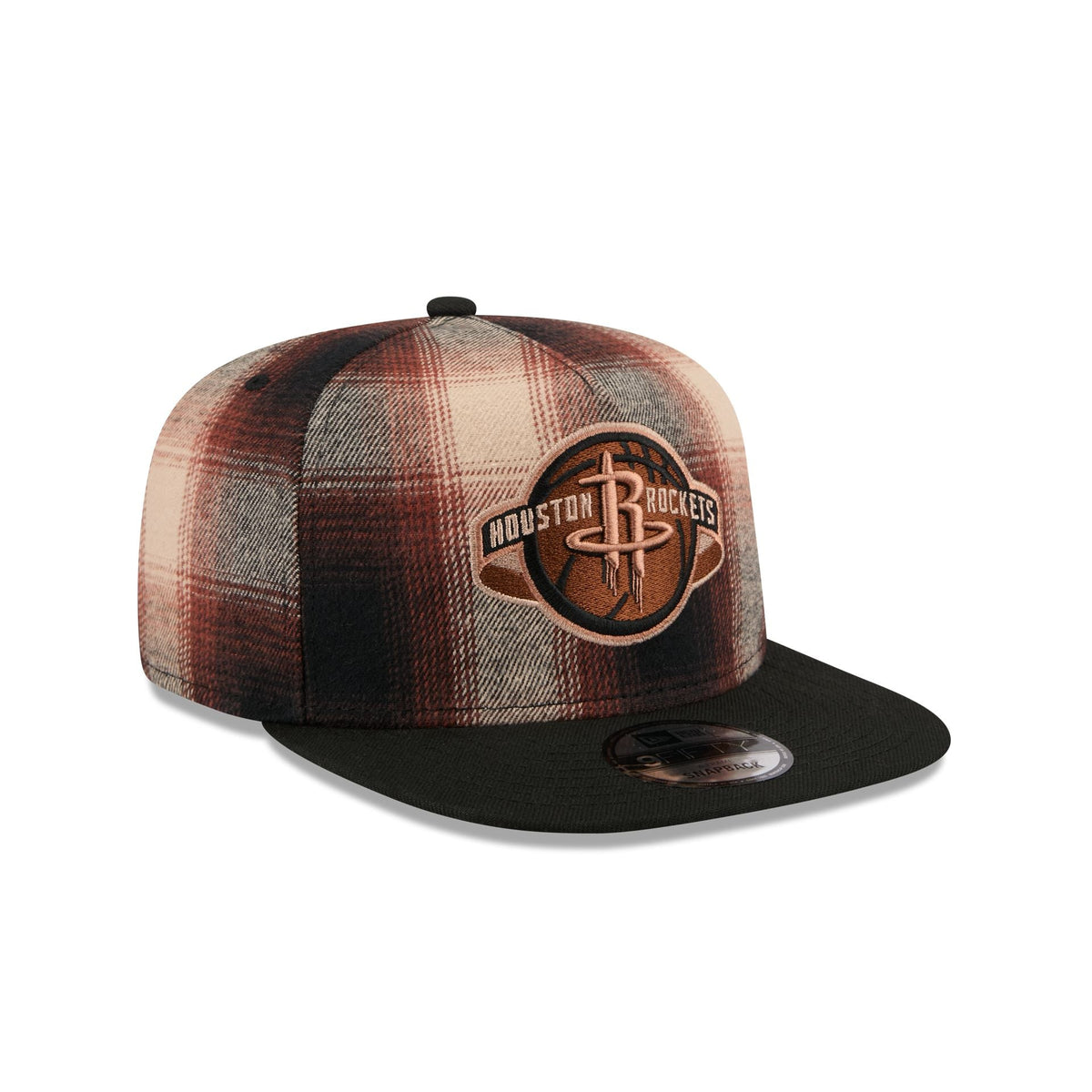 Houston Rockets Grunge Plaid 9FIFTY A-Frame Adjustable Hat
