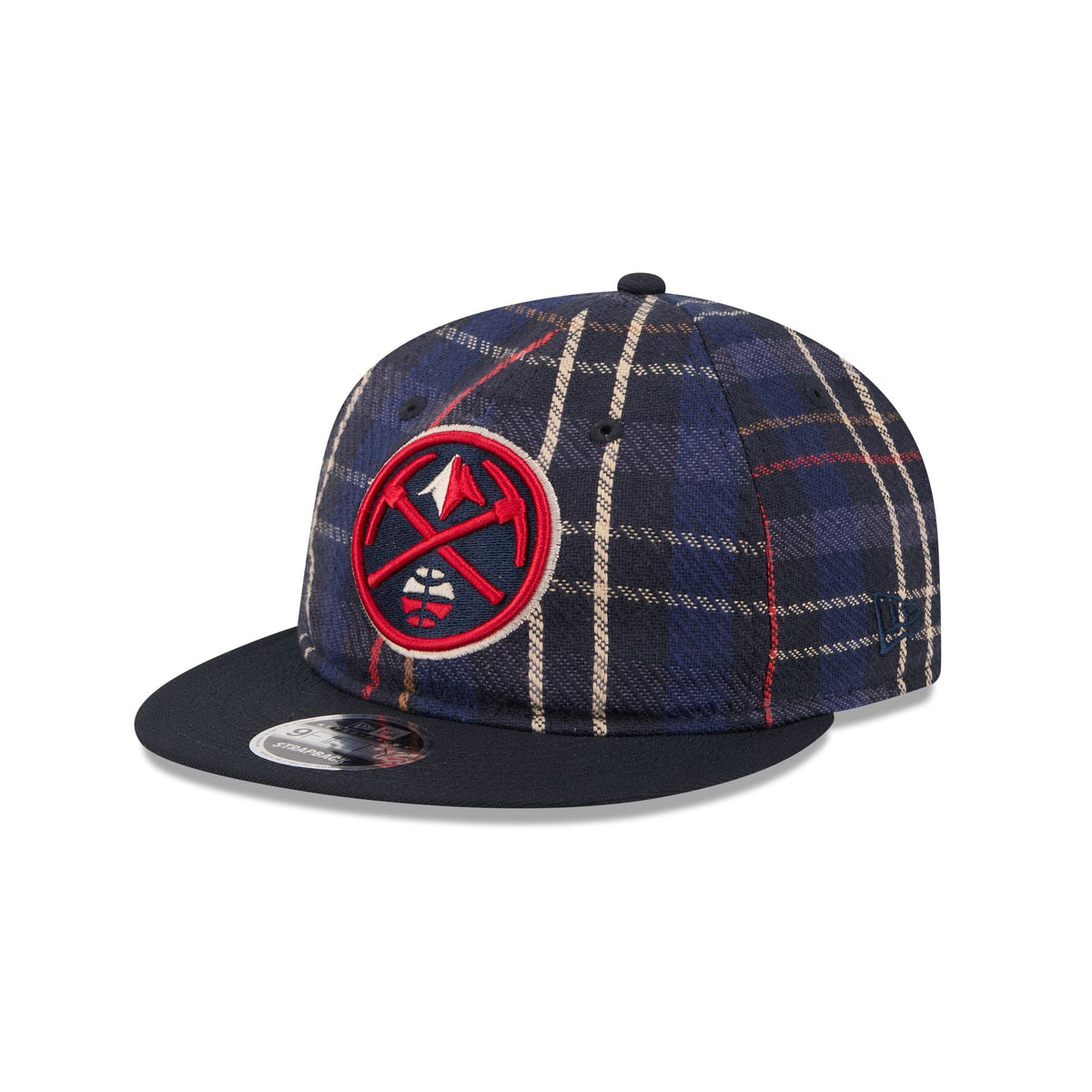 Denver Nuggets Grunge Plaid Retro Crown 9FIFTY Adjustable Hat