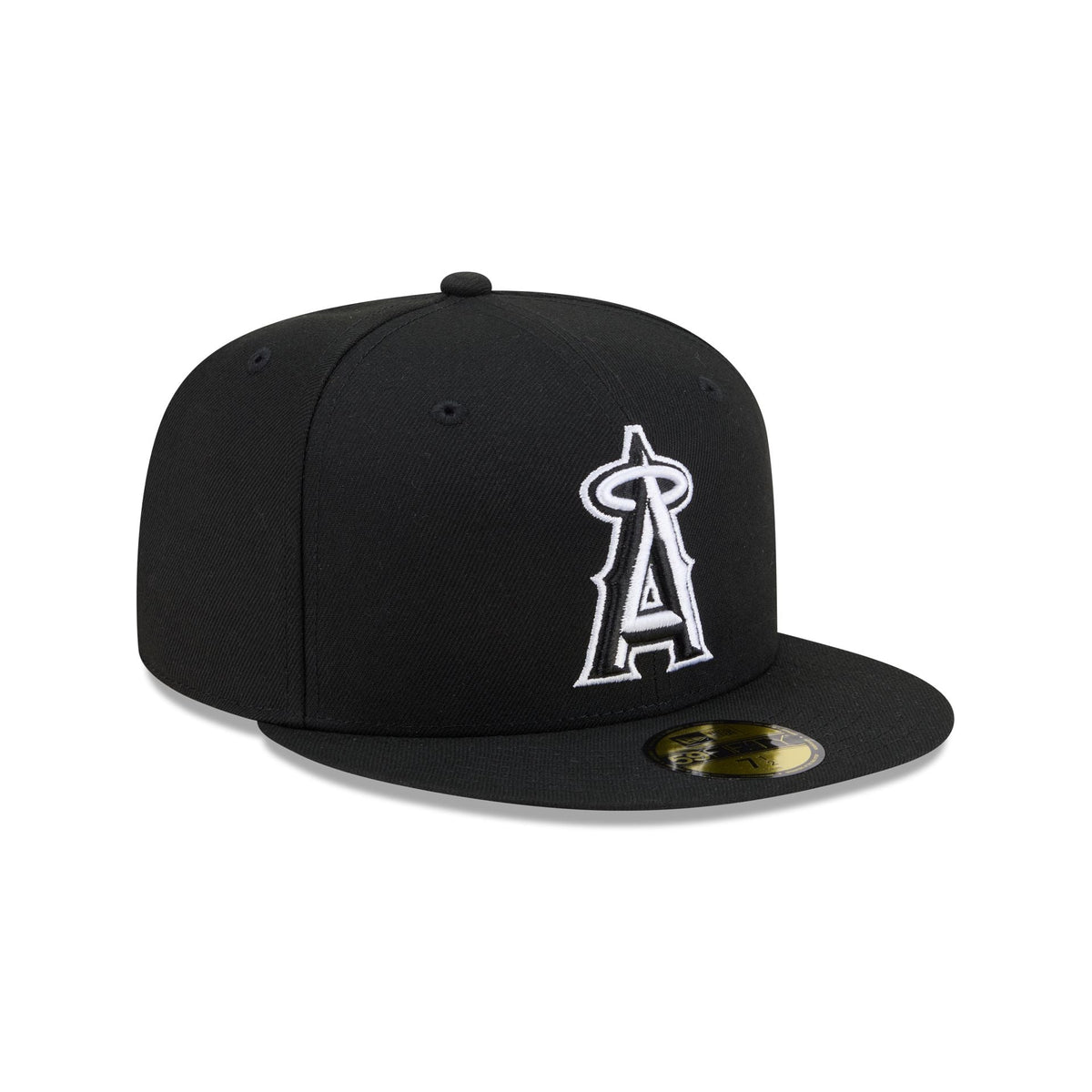 Los Angeles Angels Black and White Basic 59FIFTY Fitted Hat