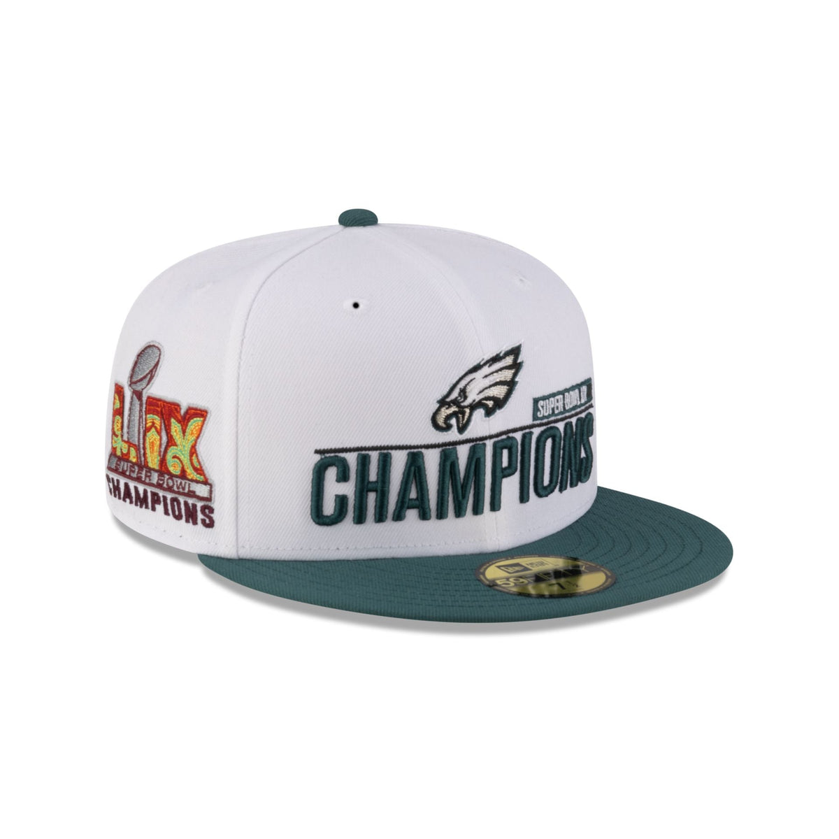 Philadelphia Eagles Super Bowl LIX Champions White 59FIFTY Fitted Hat