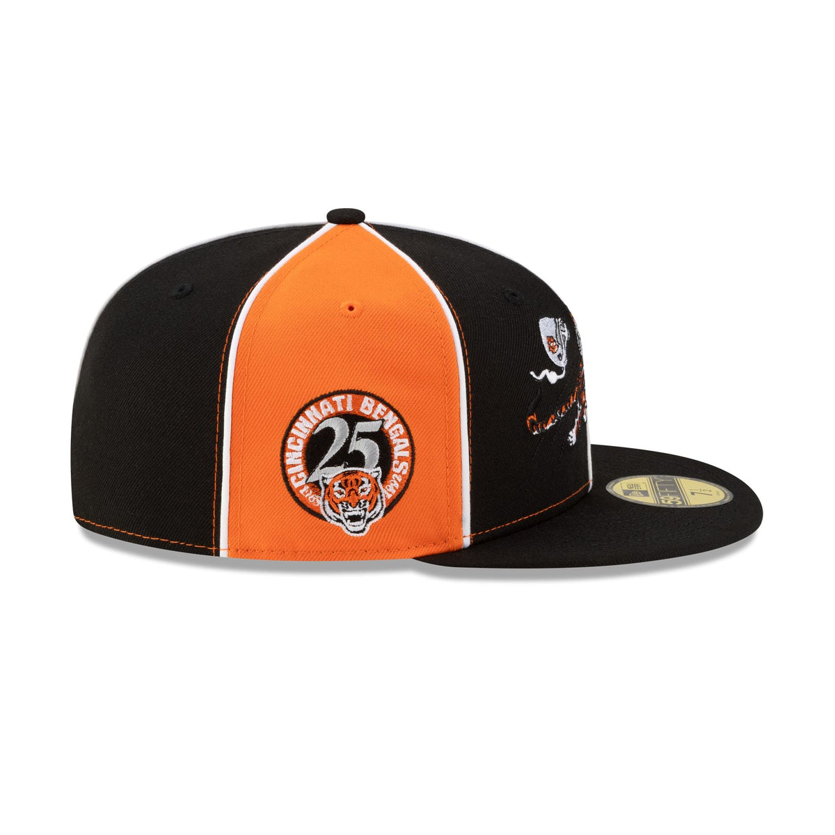 Cincinnati Bengals Two-Tone Pinwheel 59FIFTY Fitted Hat