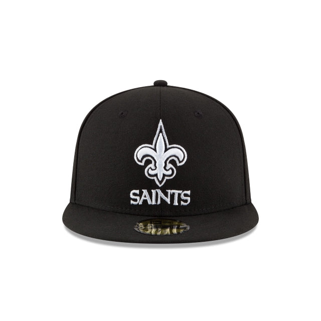 New Orleans Saints Black & White 59FIFTY Fitted Hat
