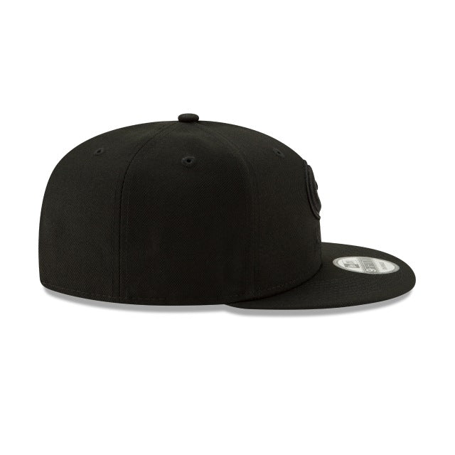 Green Bay Packers Basic Black On Black 9FIFTY Snapback Hat